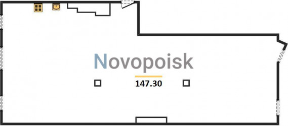Двухкомнатная квартира 147.3 м²