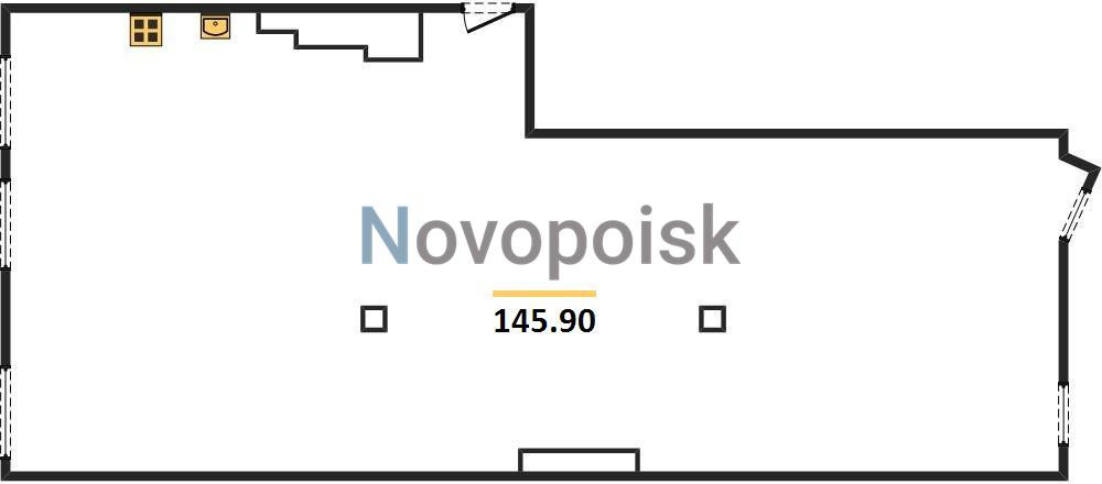 Двухкомнатная квартира 145.9 м²