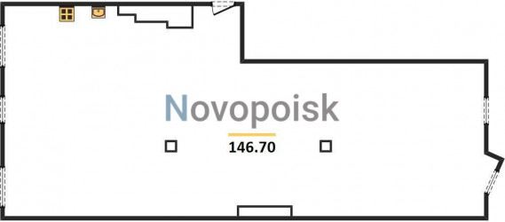 Двухкомнатная квартира 146.7 м²
