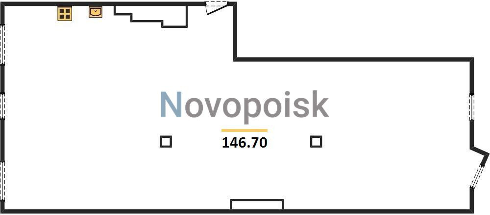 Двухкомнатная квартира 146.7 м²
